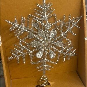 Silver Snowflake Tree Topper
